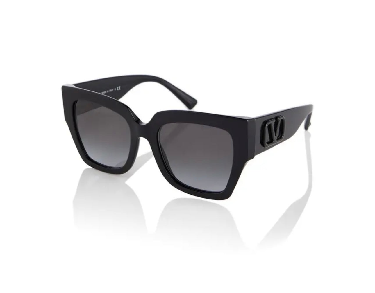 Valentino - VLogo Signature Square Acetate Sunglasses - Black - Valentino Eyewear