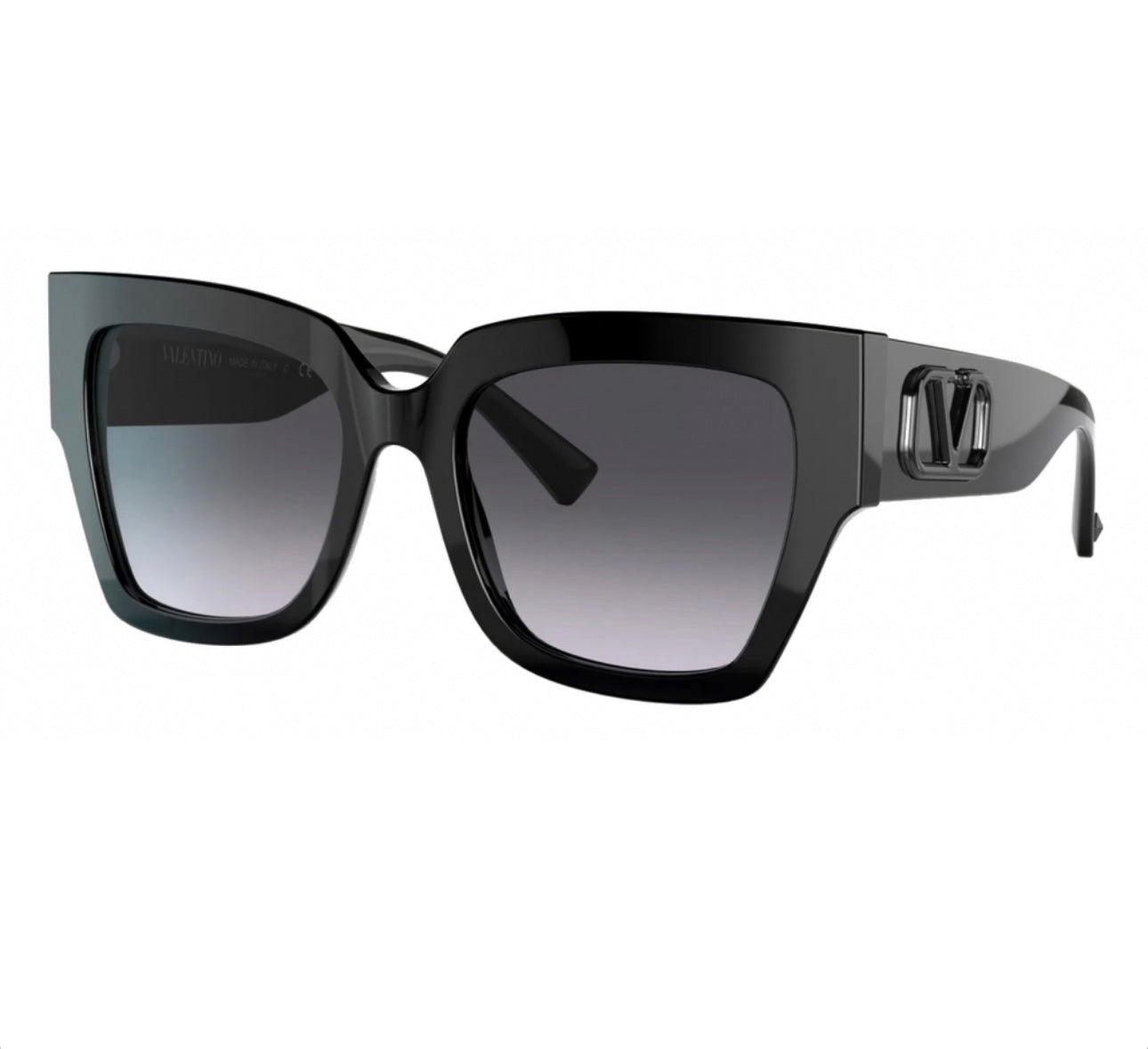 Valentino - VLogo Signature Square Acetate Sunglasses - Black - Valentino Eyewear