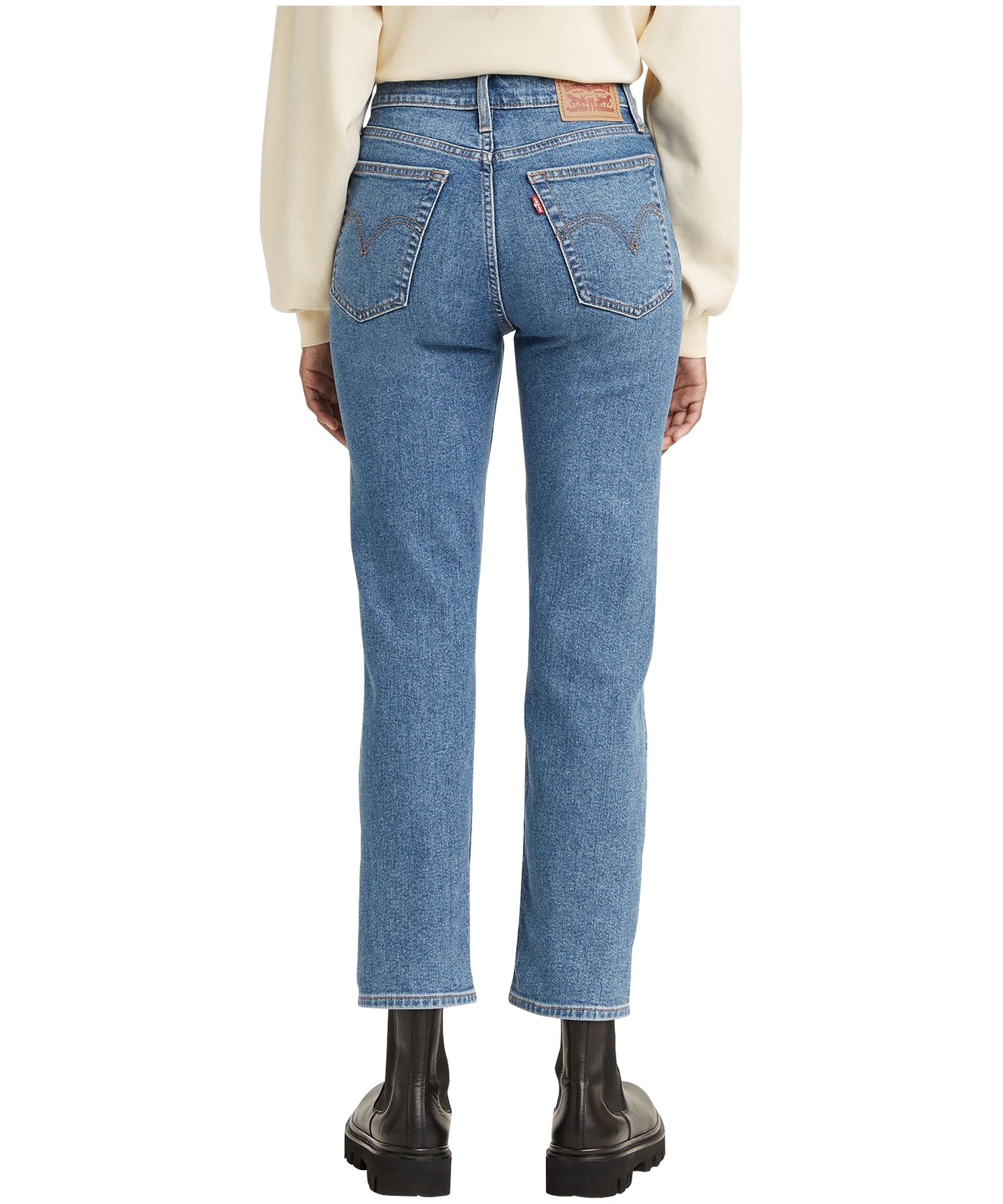 LEVIS wedgie straight medium wash jeans