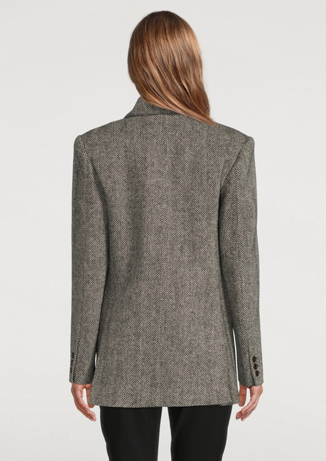 SMYTHE
Oversized Double-Breasted Wool Blazer In Herringbone