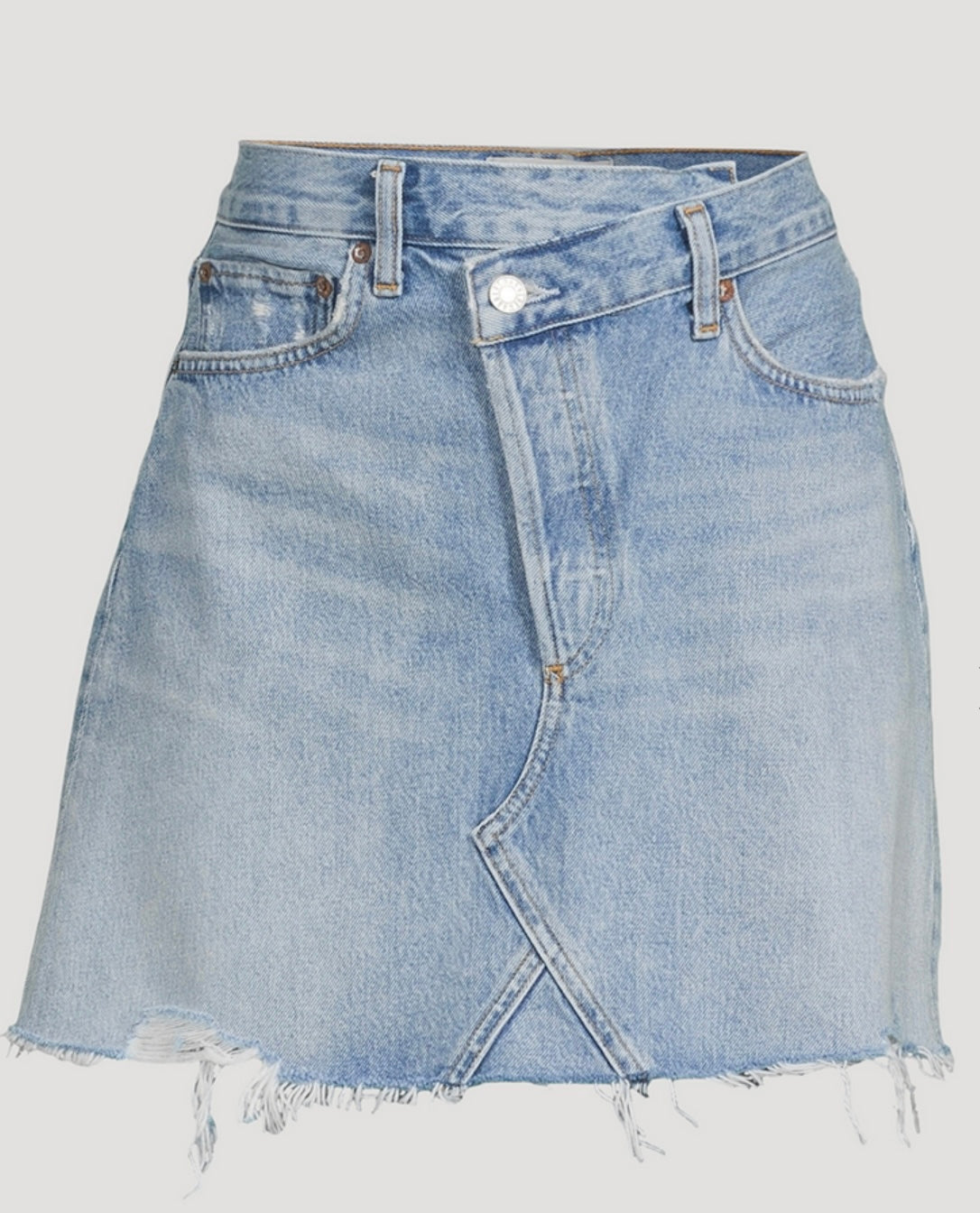 AGOLDE Blue Criss Cross Denim Miniskirt