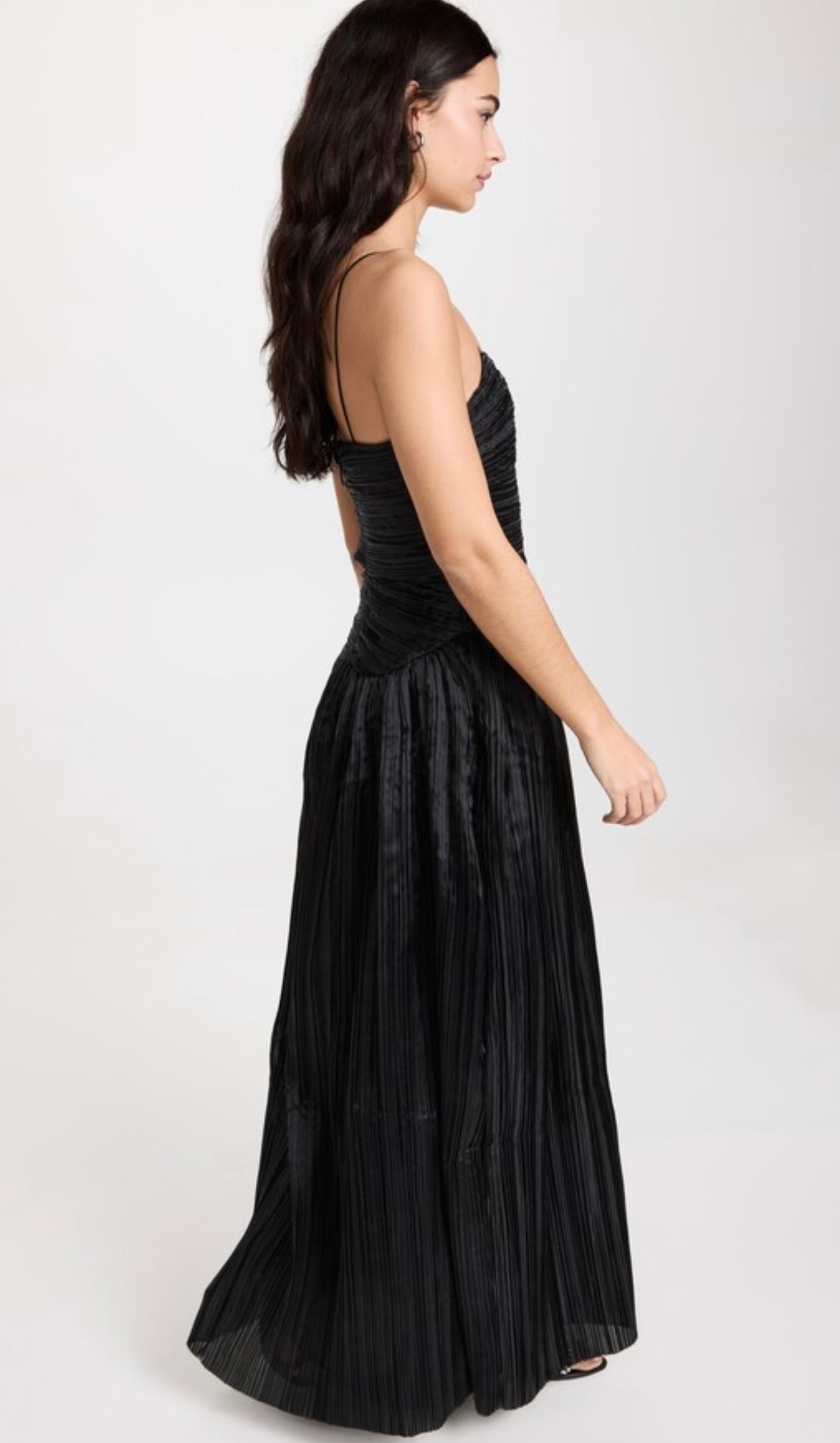 AJE black wave maxi dress with cutout