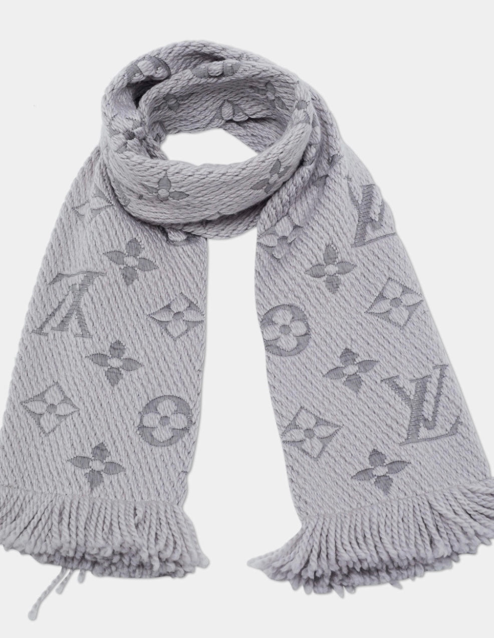 Louis Vuitton -
Louis Vuitton Pearl Grey Wool Silk Logomania