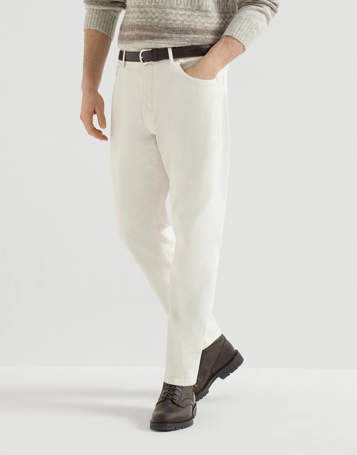 Brunello Cucinelli White Denim Skinny Fit Jeans