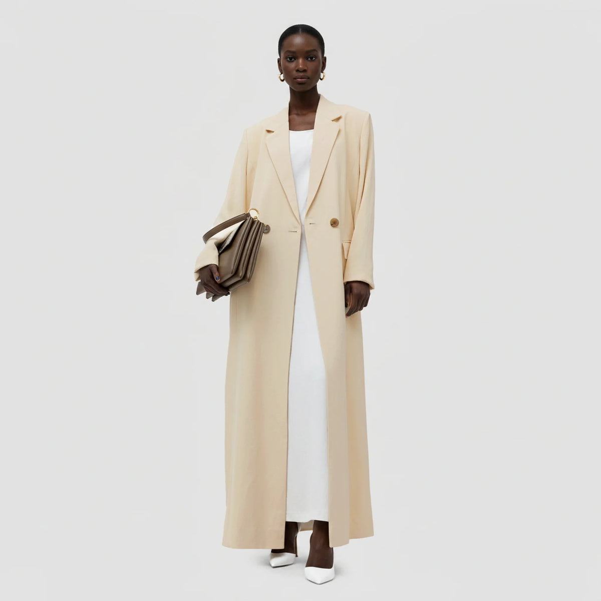 BOUGUESSA Nora long blazer in of white