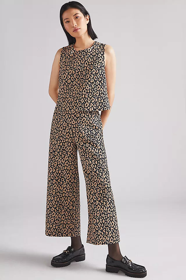 MAEVE by anthro cheetah pants and vest set