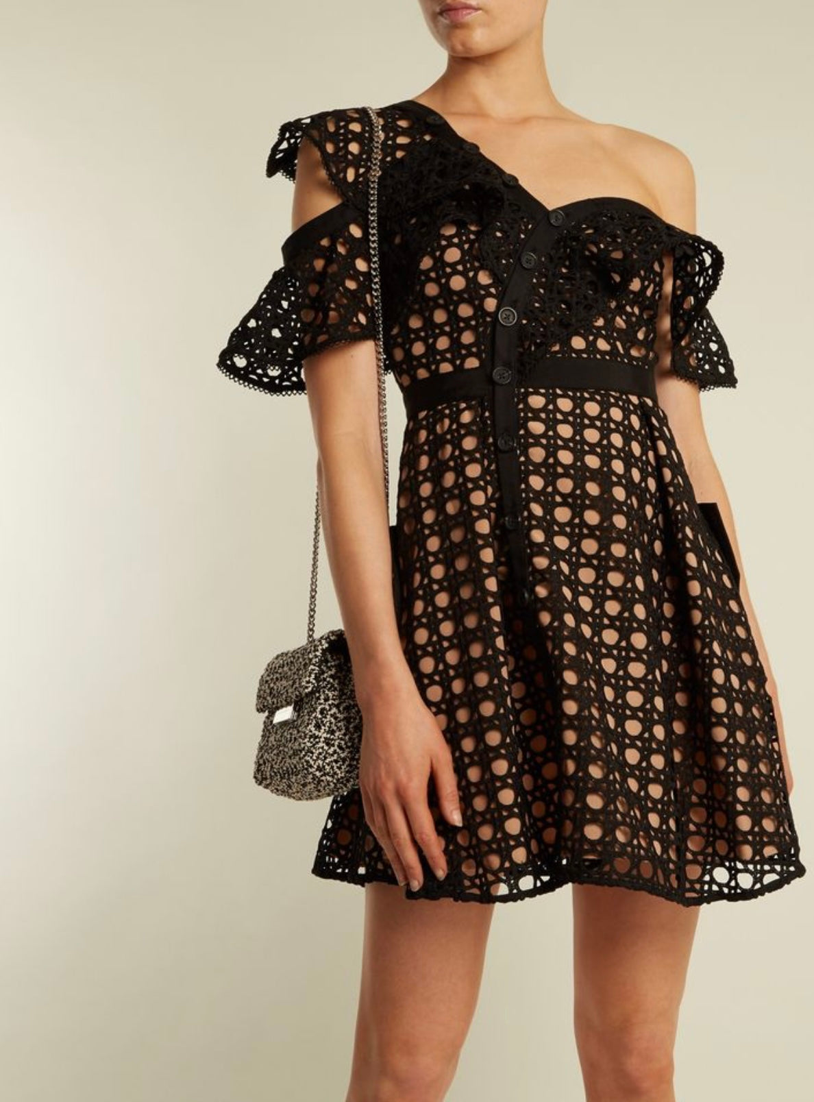 SELF-PORTRAIT - Guipure Lace Mini Dress