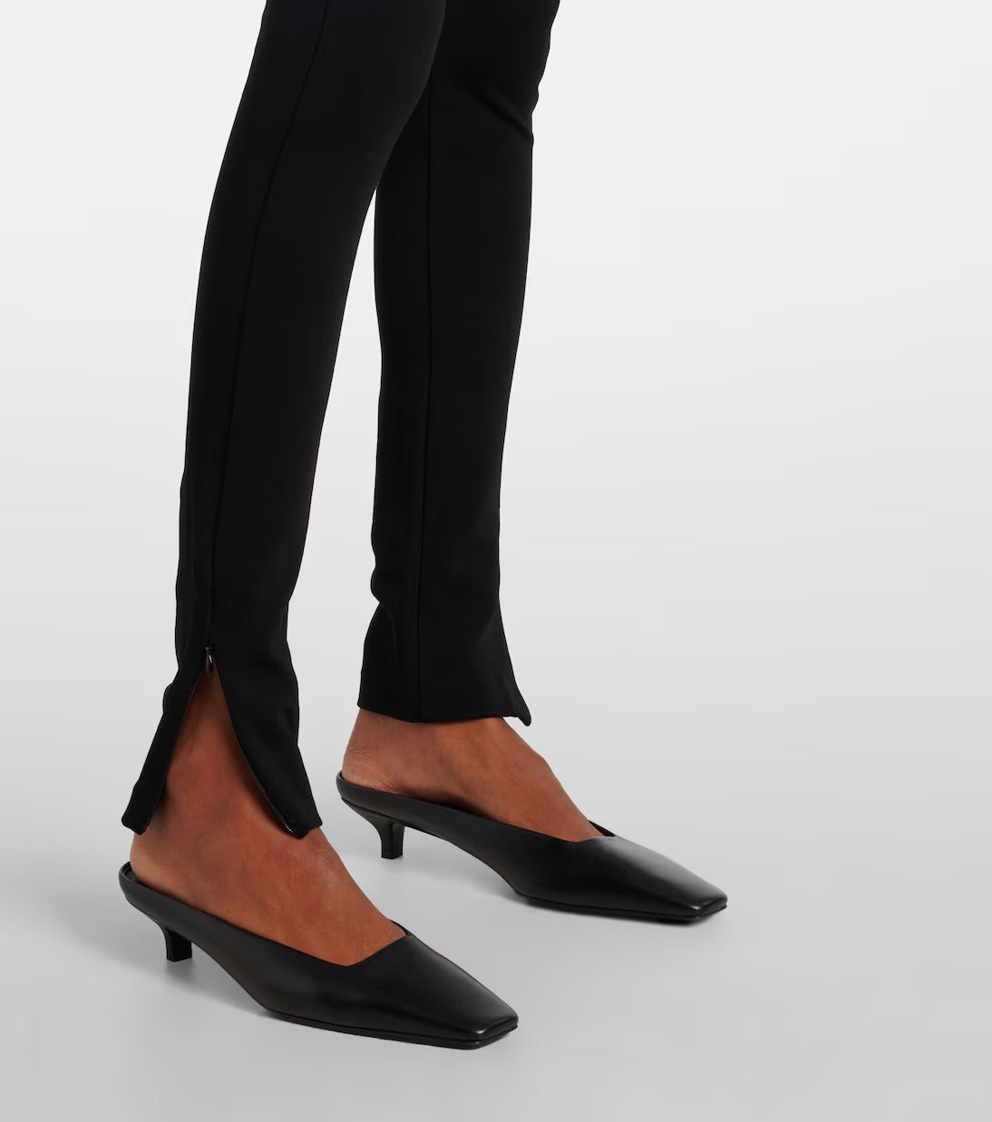 TOTEME black leggings with zips by ankles