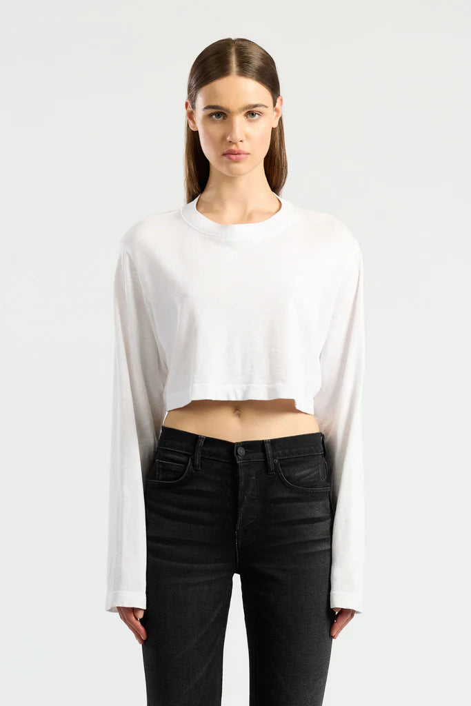 COTTON CITIZEN cropped white long sleeve