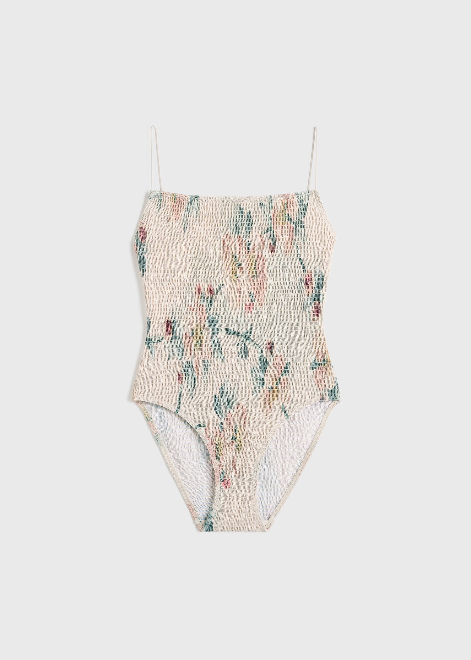 TOTEME smocked one piece bathing suit in washed floral