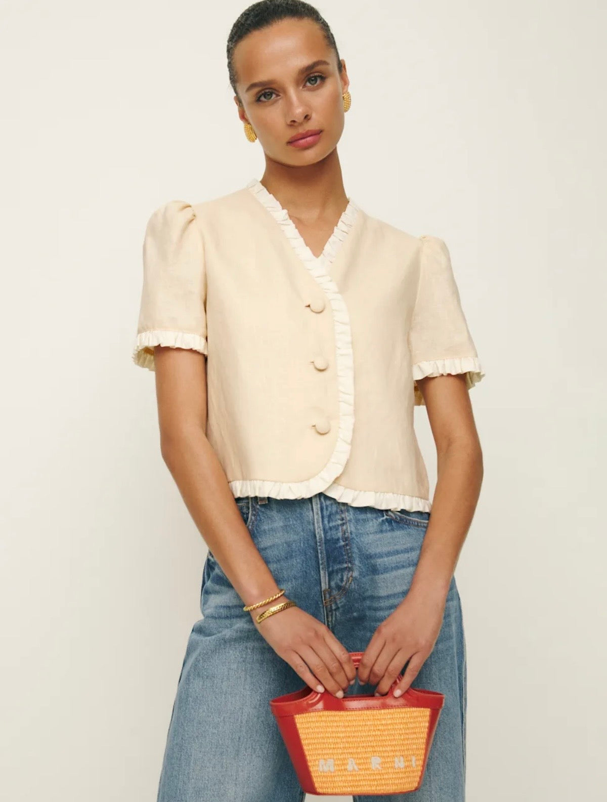 Reformation Bess Linen Top
