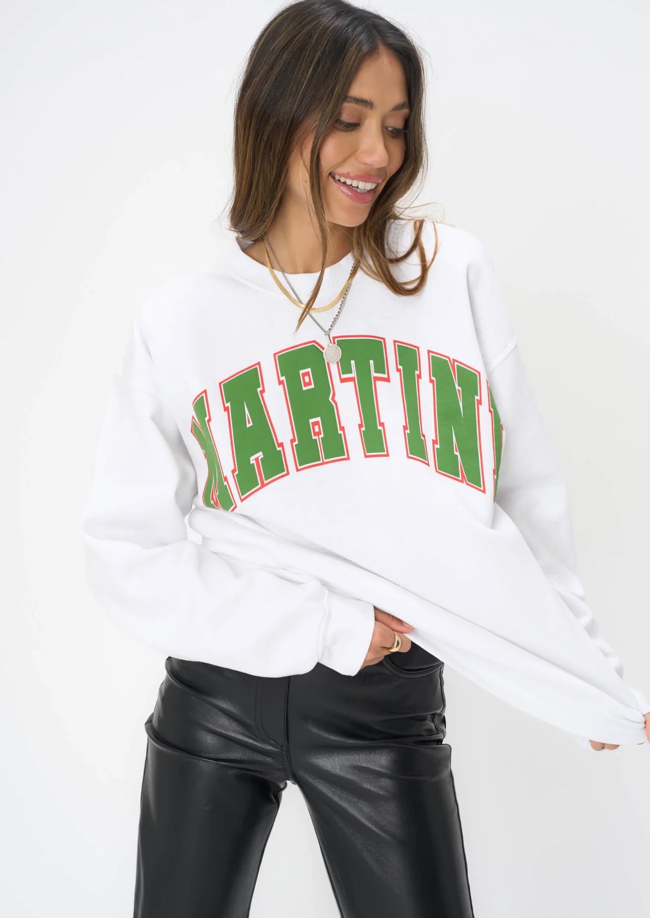 PROJECT SOCIAL T - MARTINI OVERSIZED SWEATSHIRT - WHITE