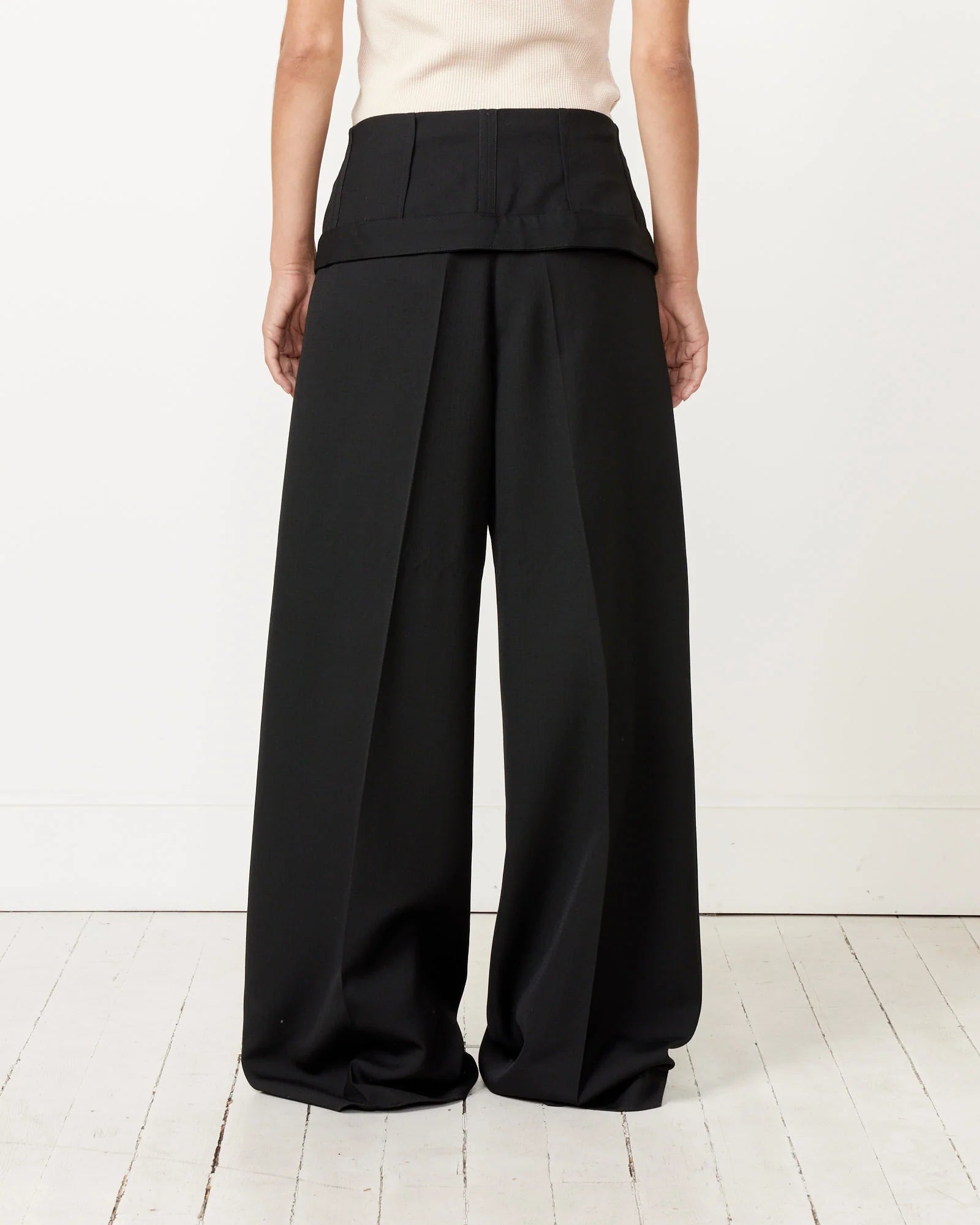 ACNE STUDIO tailored wide legged fold over trouser NWT