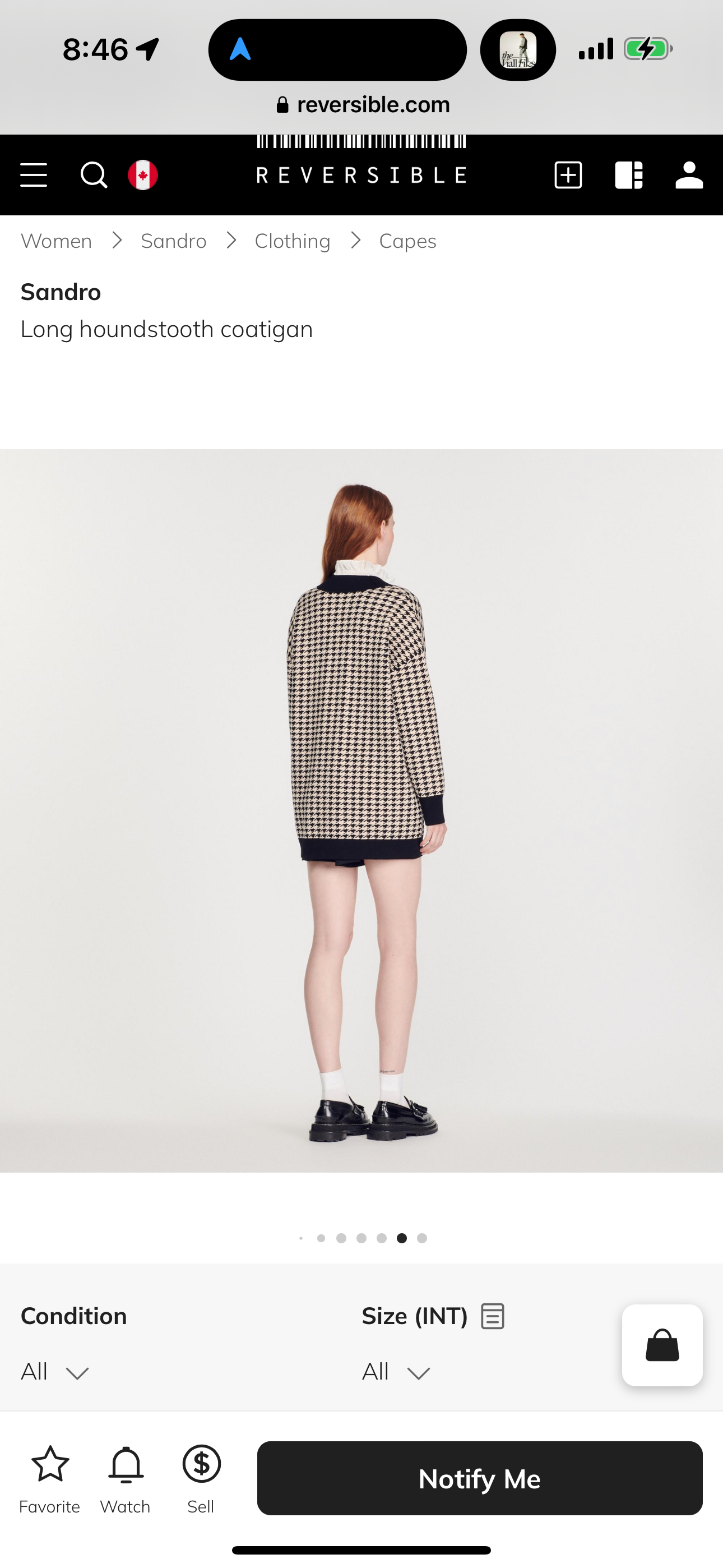 Sandro - Dane Oversized Houndstooth Cardigan