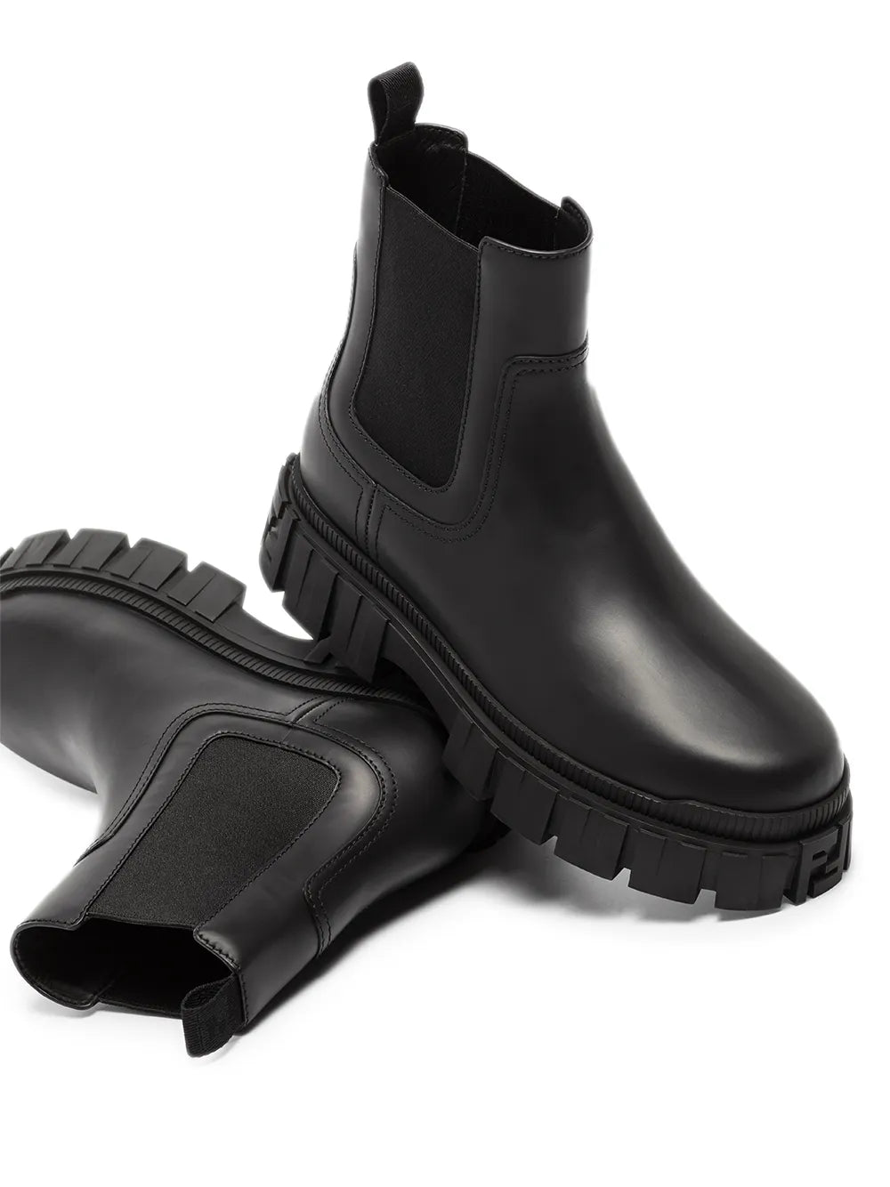 FENDI black rubber chunky chelsea boot
