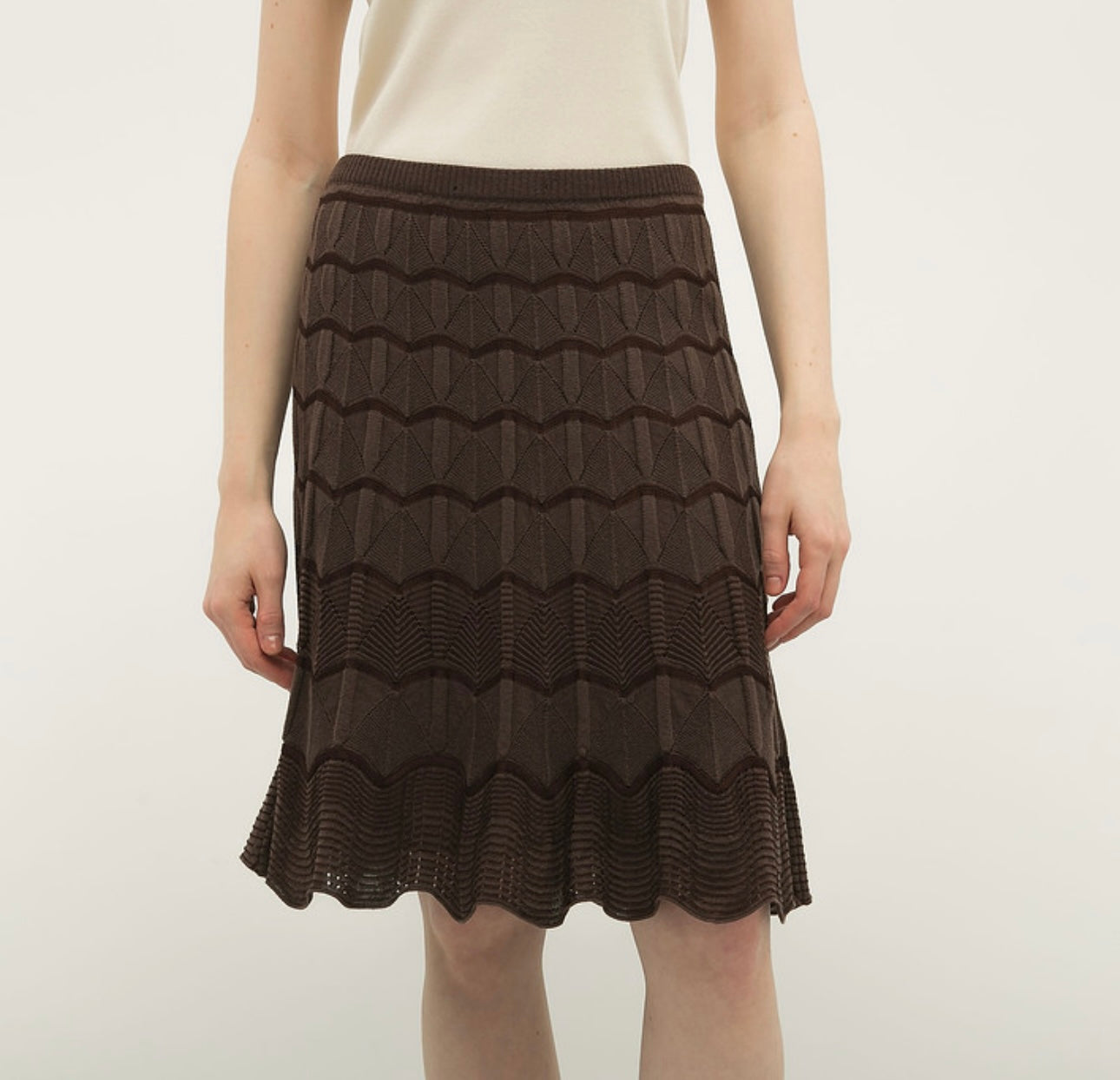 MISSONI - Knit Lined Brown Skirt