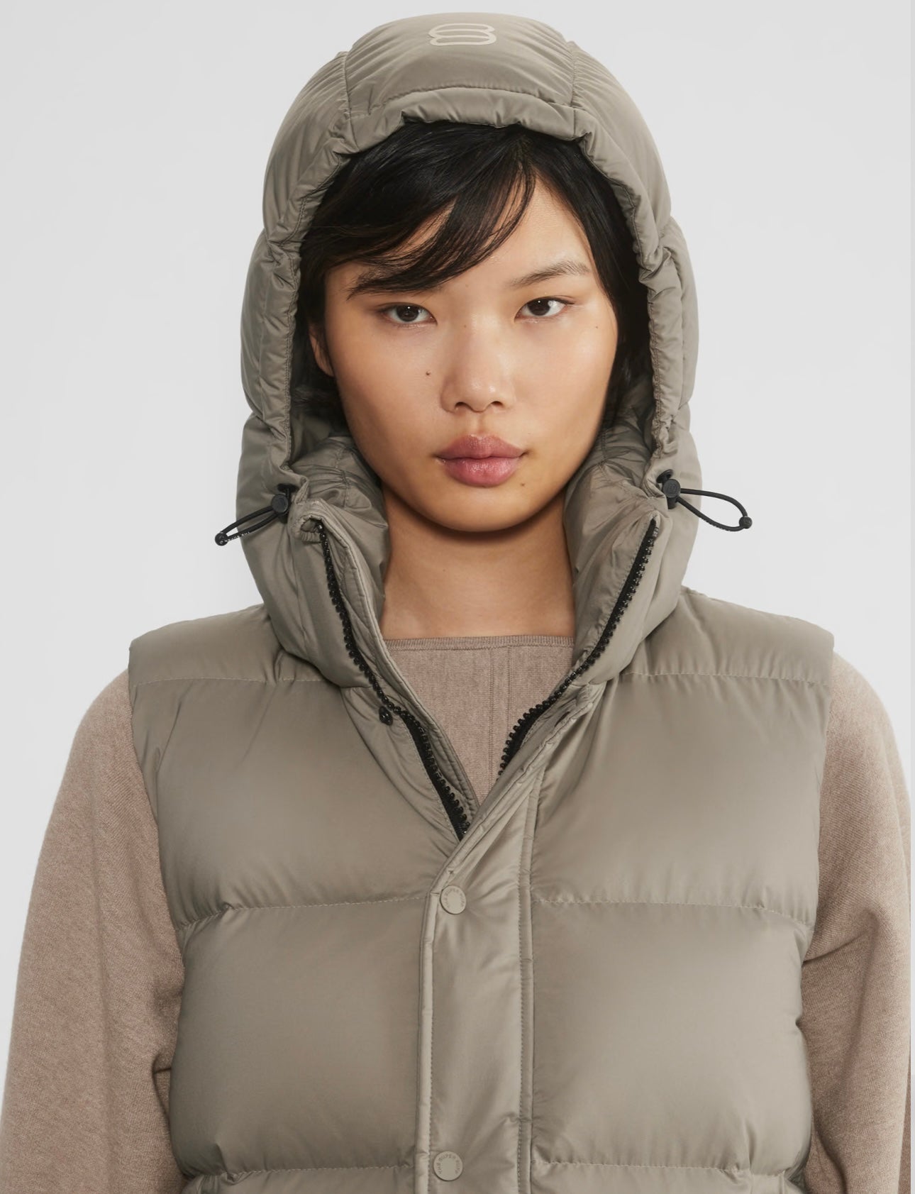 The Super Puff - Modern Taupe Short Hooded Vest