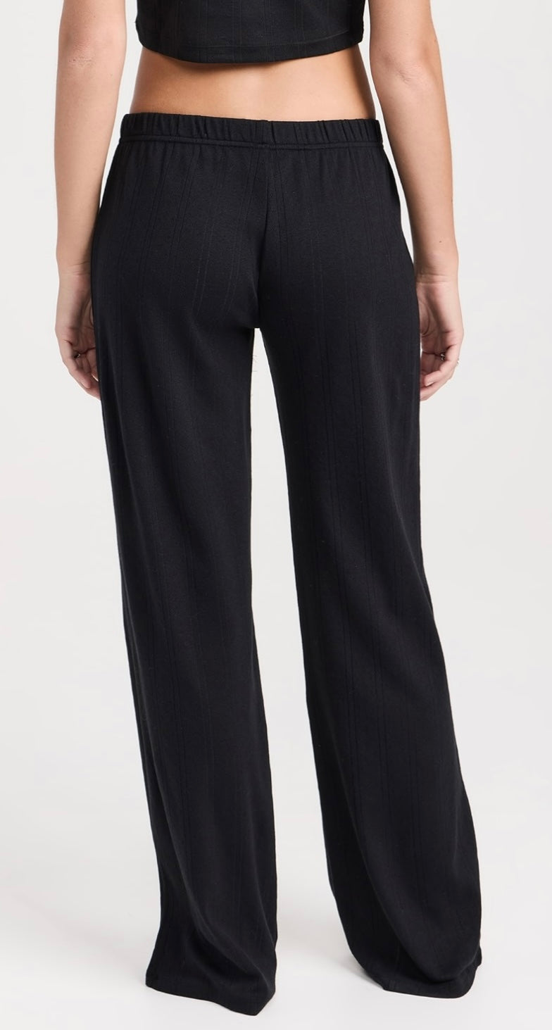 COU COU - THE POINTELLE COTTON WIDE PANTS IN BLACK