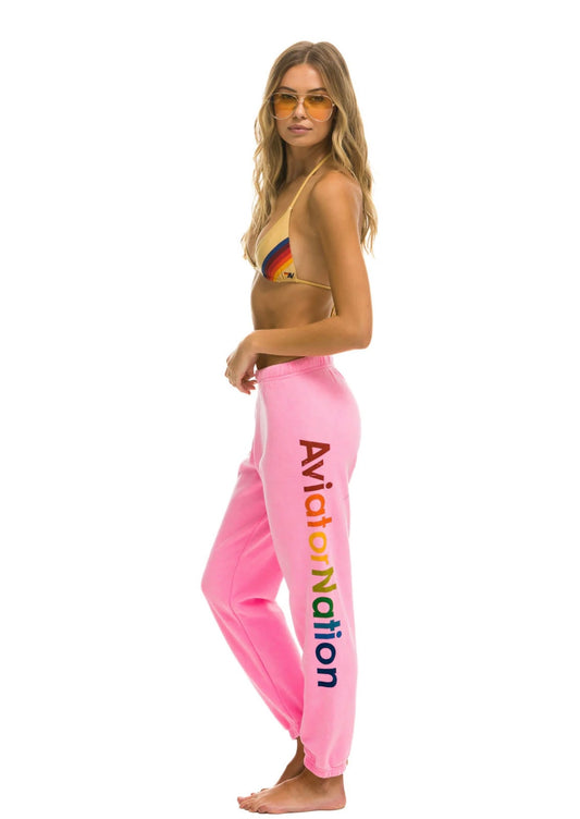 AVIATOR NATION SWEATPANTS - NEON PINK