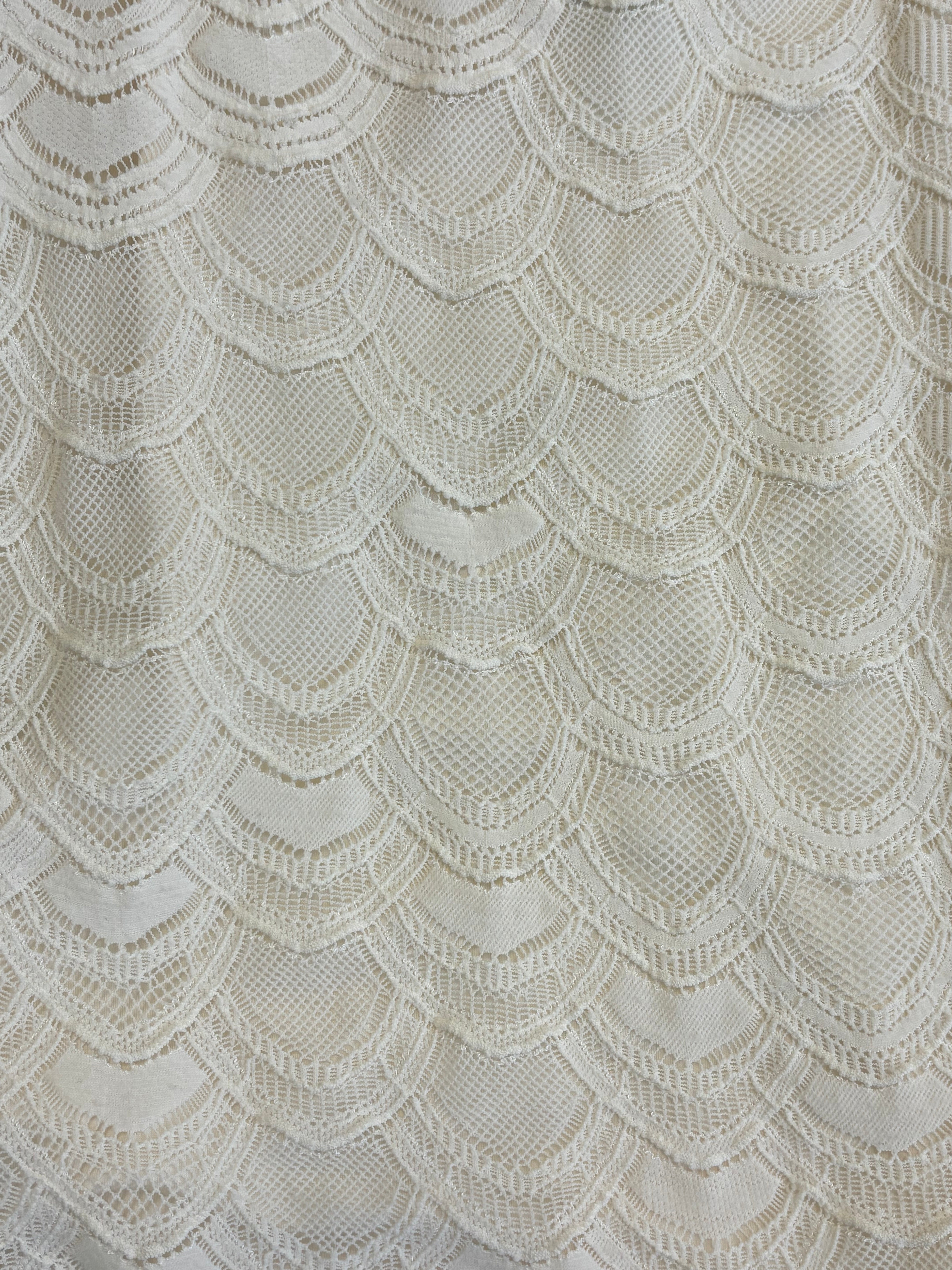 NIGHT CAP cream lace scalloped design dress