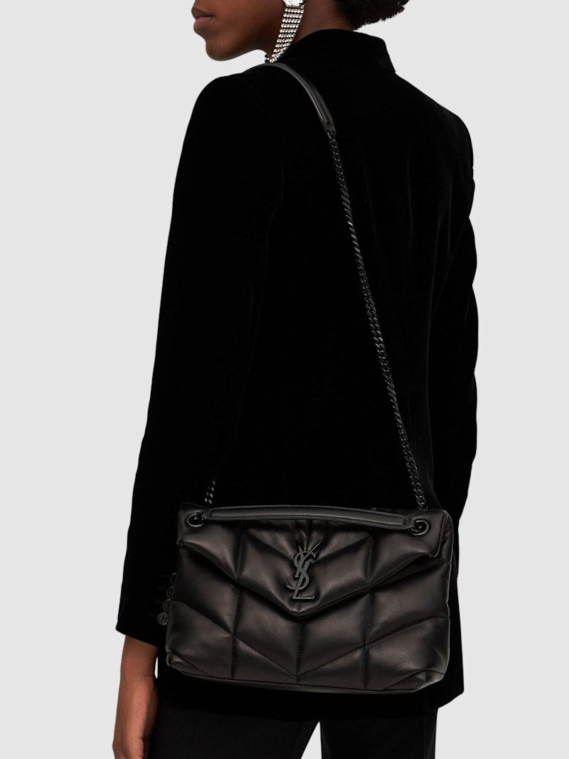 YSL SAINT LAURENT black quilted toy monogram loulou bag