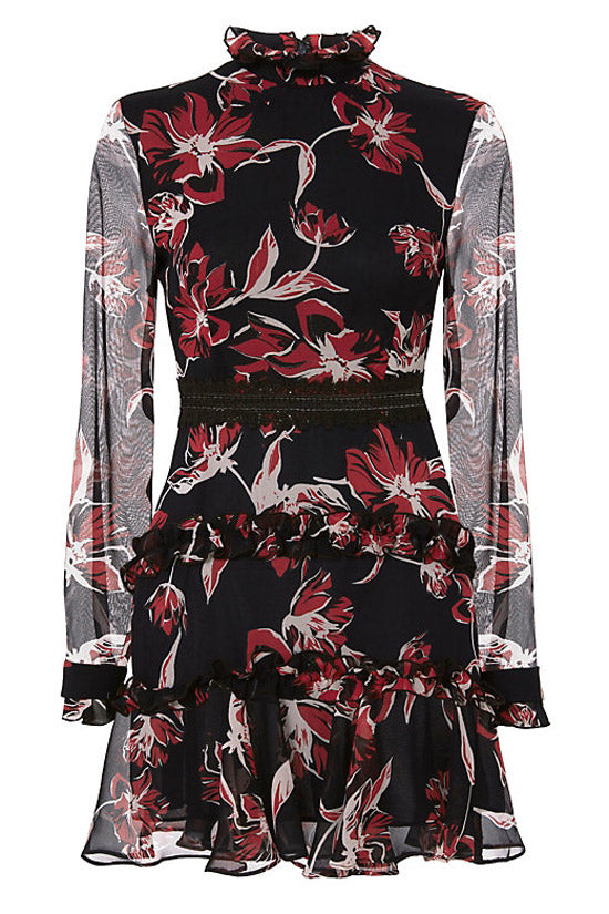 NICHOLAS navy/red floral dress