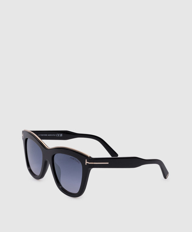 TOM FORD FT0685 sunglasses, black with silver top of frames
