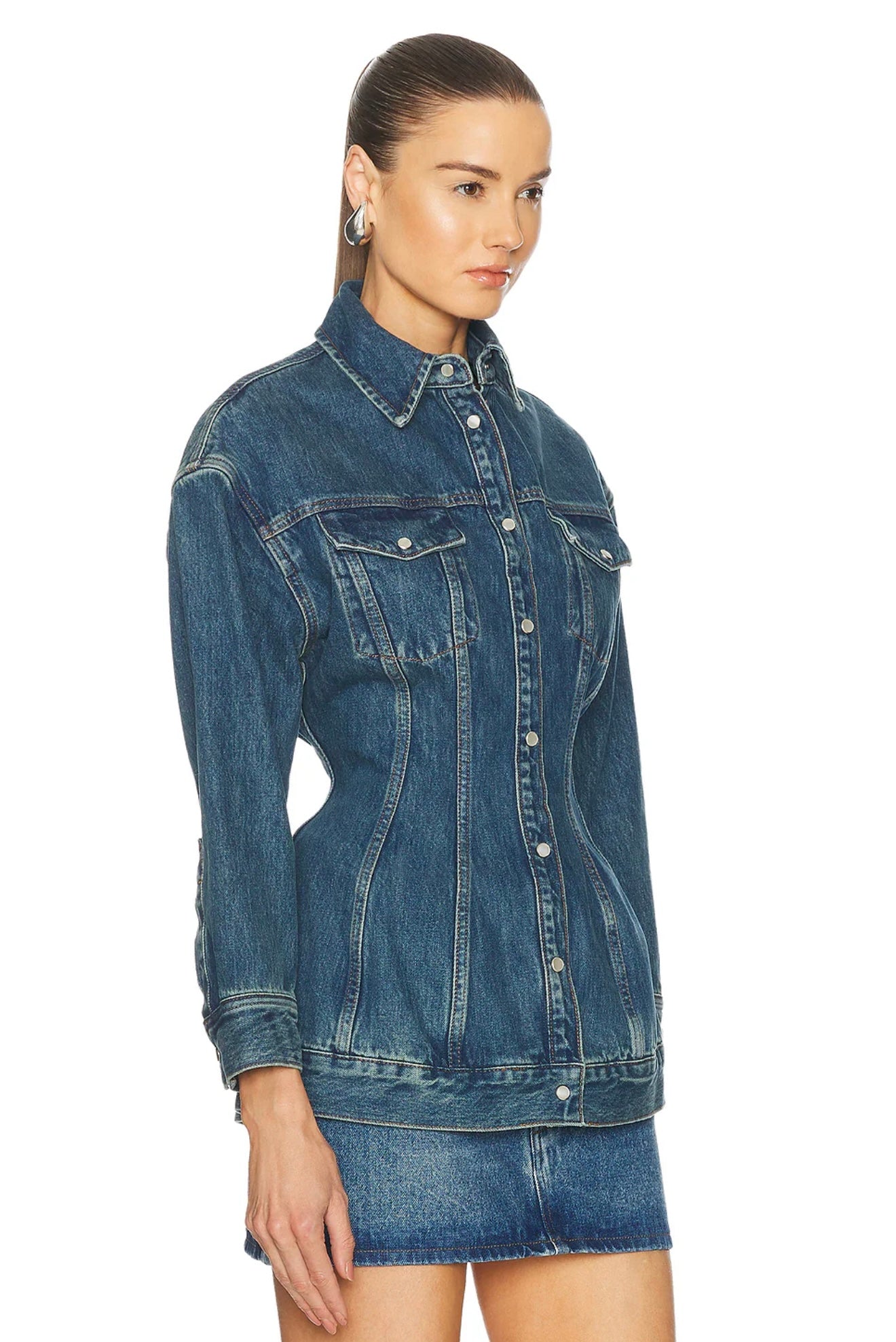 WARDROBE.NYC Blue Contour Denim Jacket