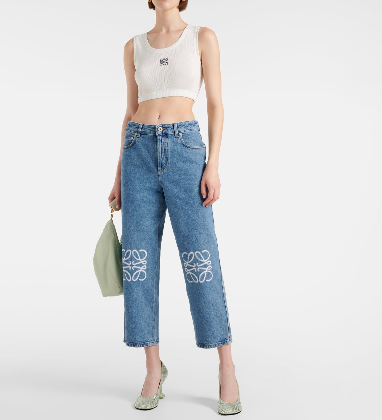 LOEWE
Anagram mid-rise cropped straight jeans