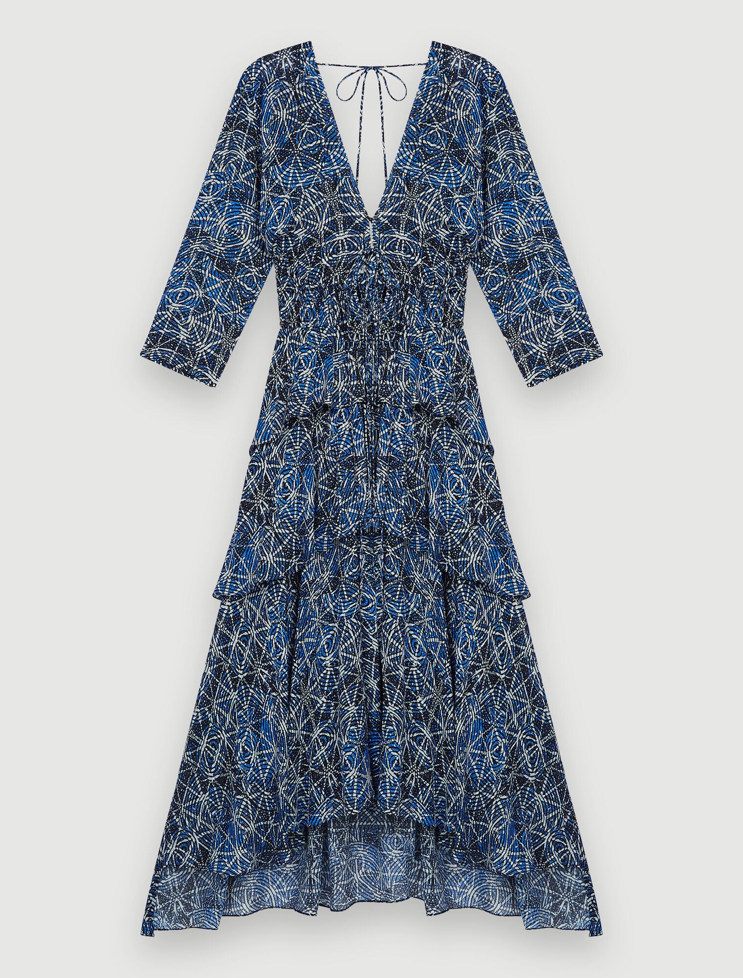MAJE tiered Lani dress in blue