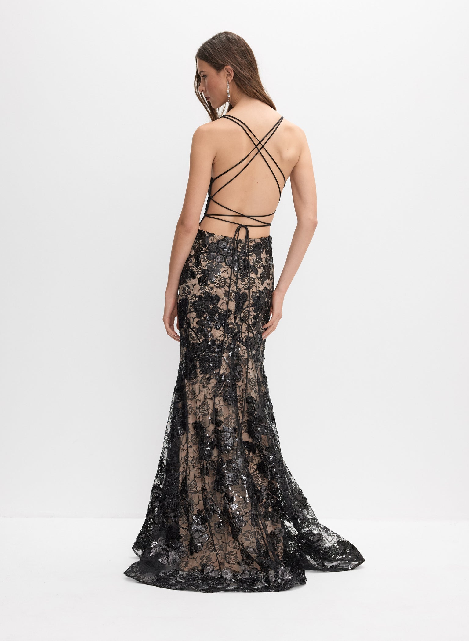 MELANIE LYNE black lace sequin dresses