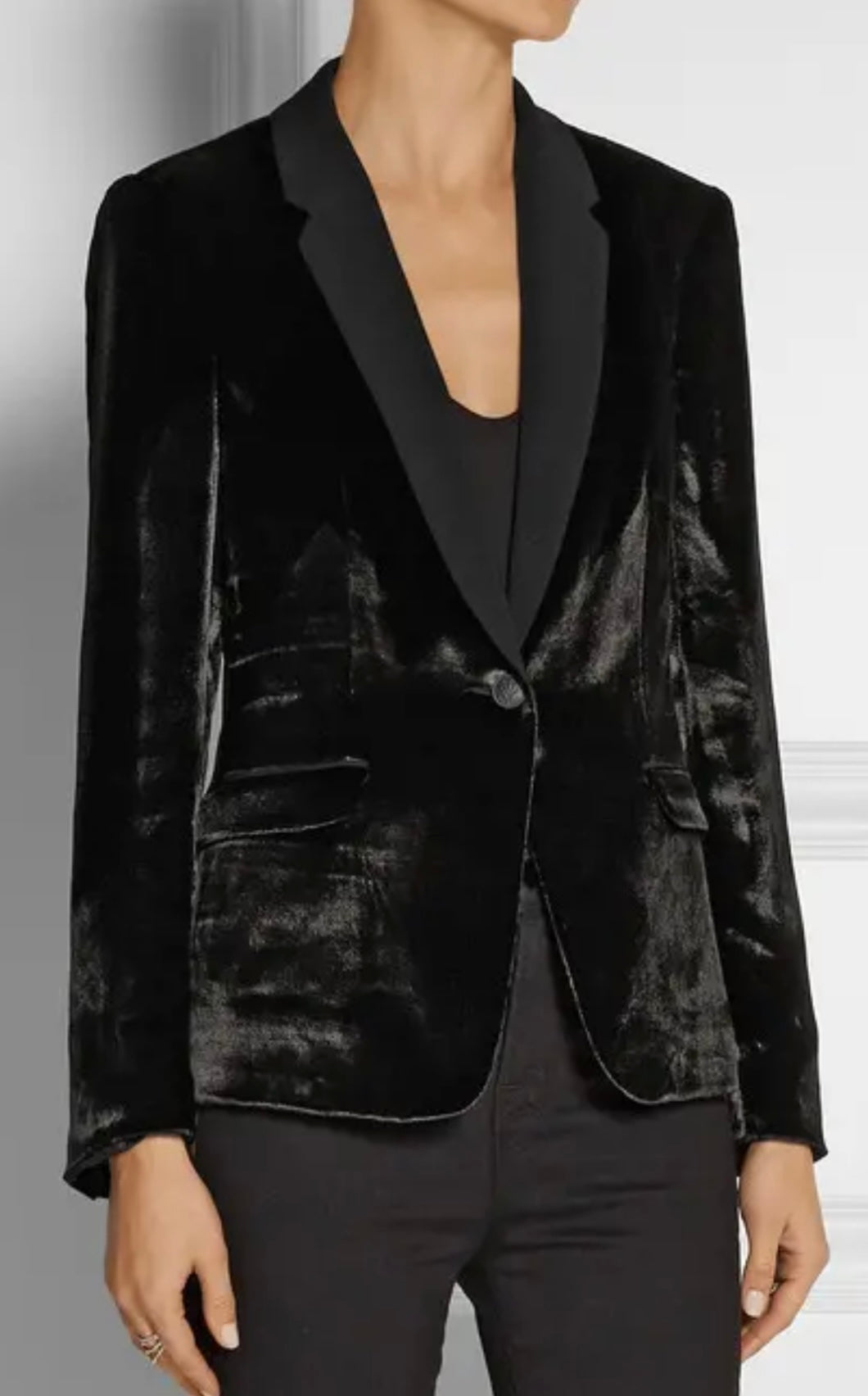 Rag Bone March Crepe Trimmed Velvet Blazer