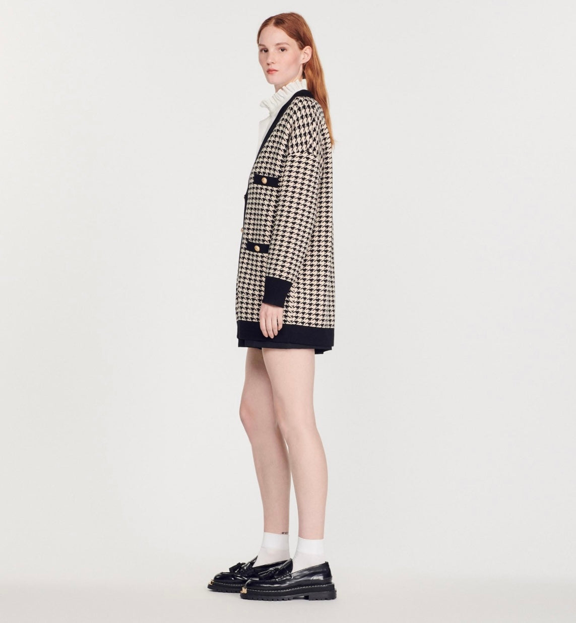 Sandro - Dane Oversized Houndstooth Cardigan