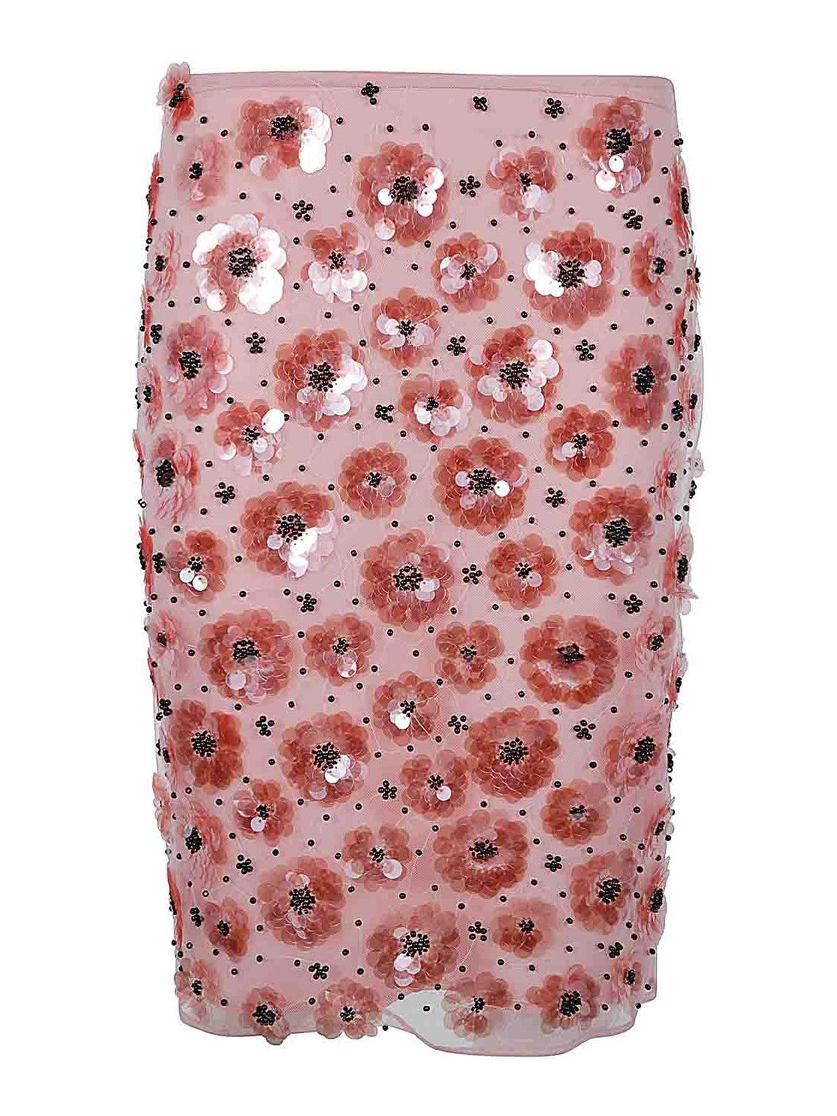 ROTATE pink 3D flower sequins skirt