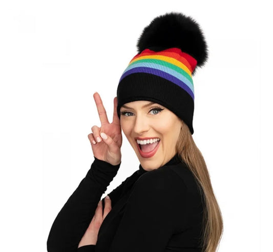 Linda F - Kimberly with Black fur Pom hat