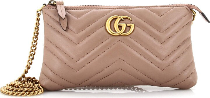 GUCCI dusty rose crossbody bag with GHW dustbag and box