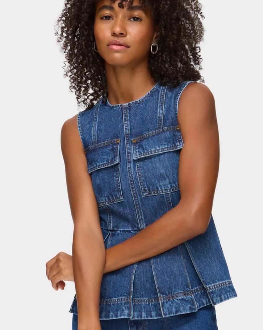 ALIGNE Hope peplum denim top