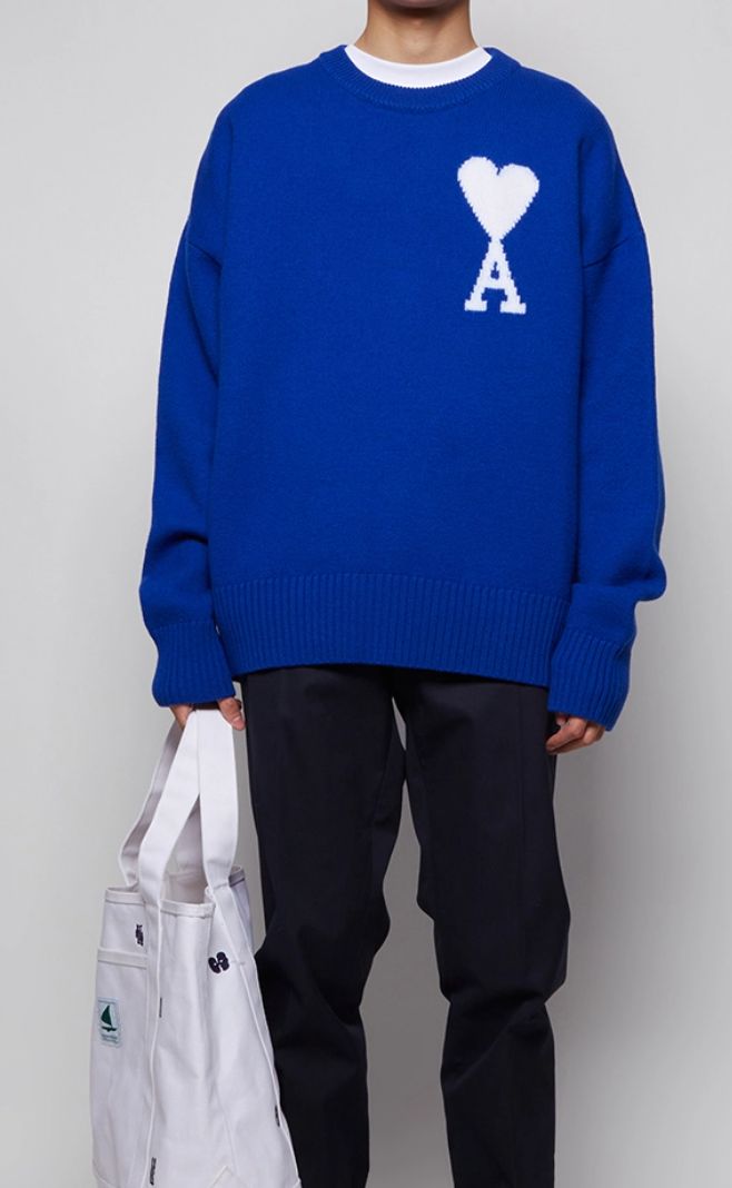 AMI Paris - AMI Large A Crew Knit, XL