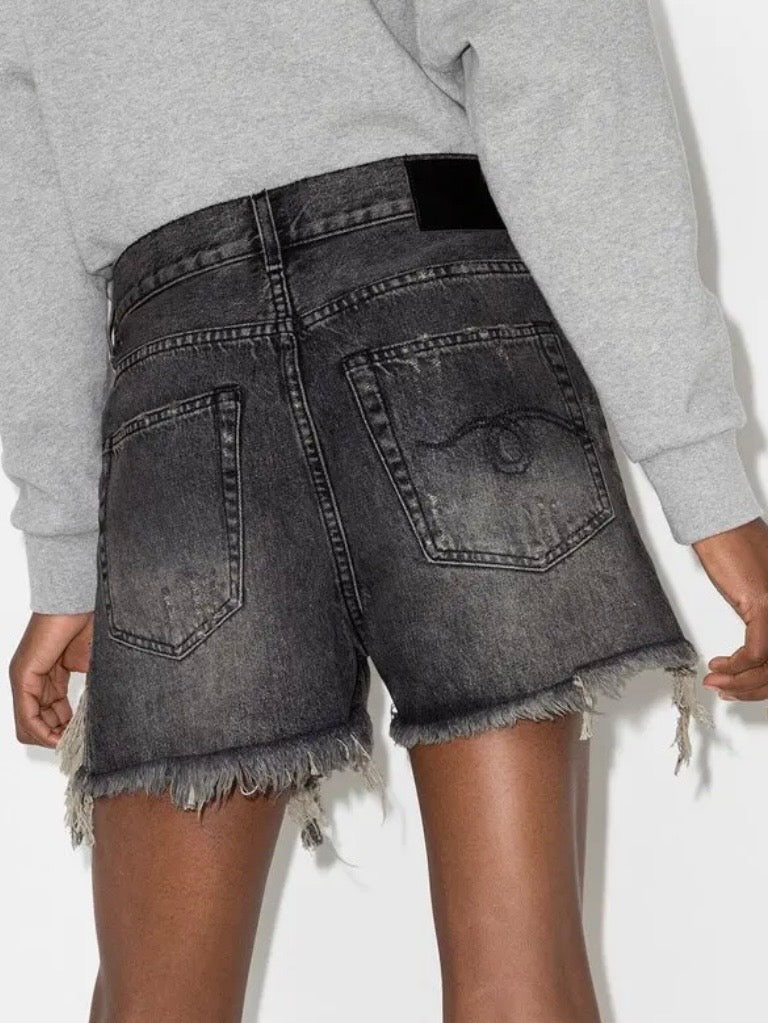 R13 
Shredded Slouch Denim Shorts