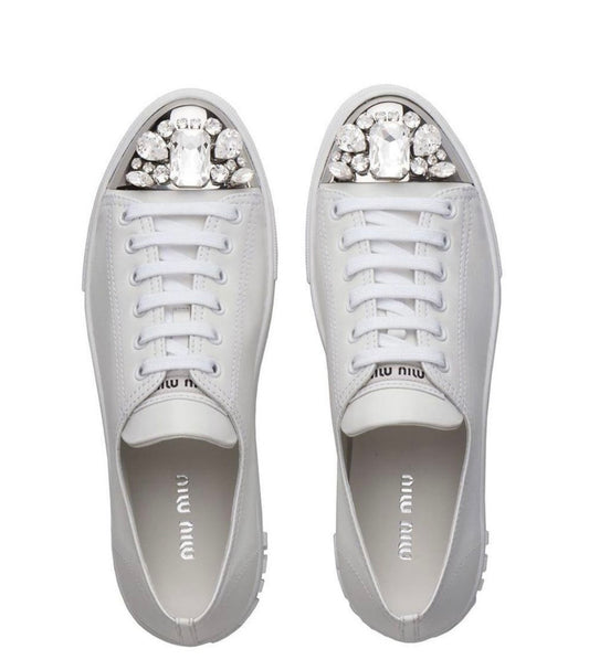 Miu Miu - Crystal Embellished Sneakers