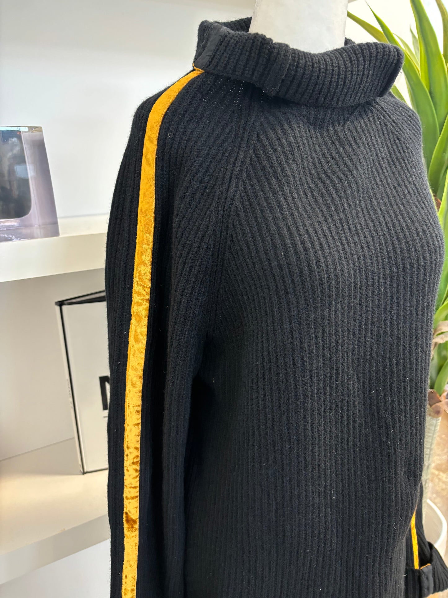 HAIDER ACKERMAN black sweater with gold stripe