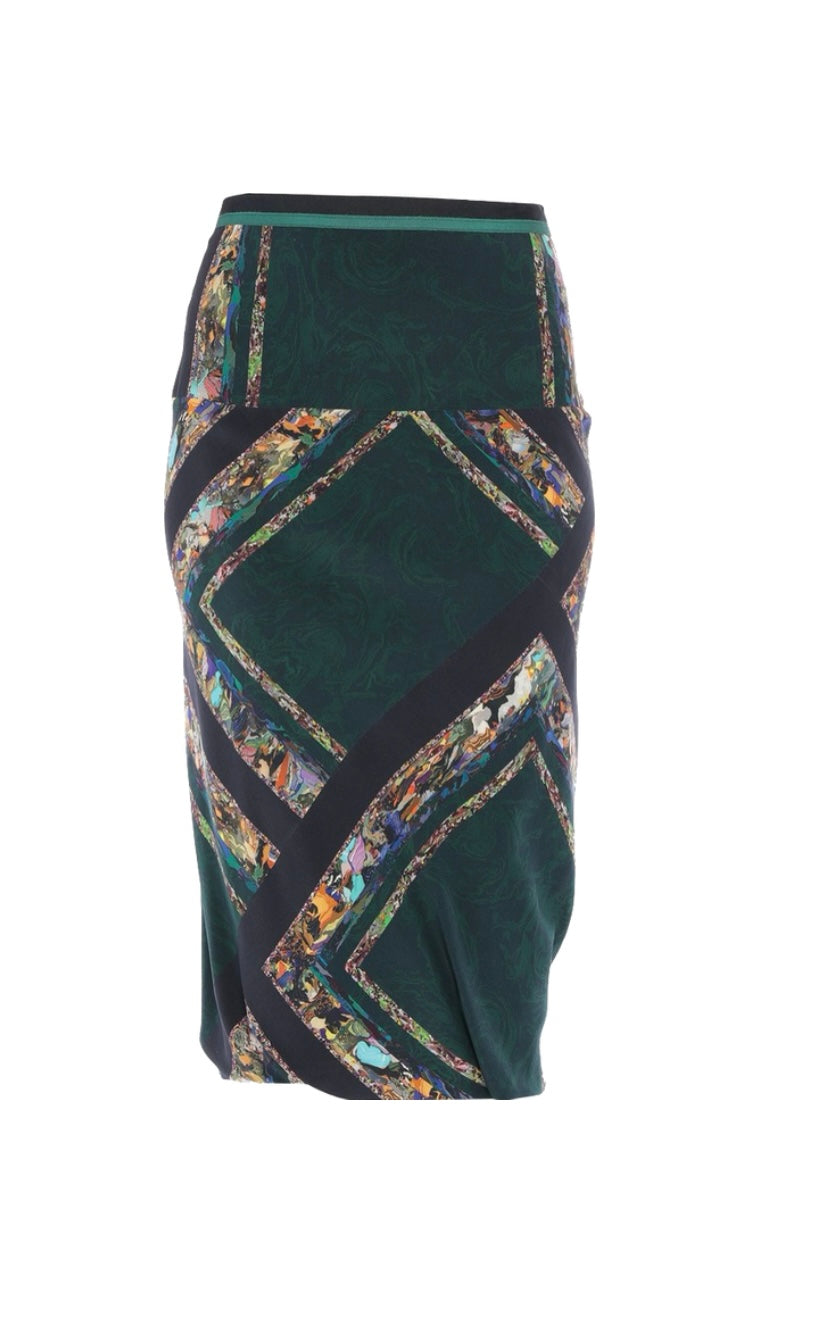 Dries Van Noten Silk Print Skirt