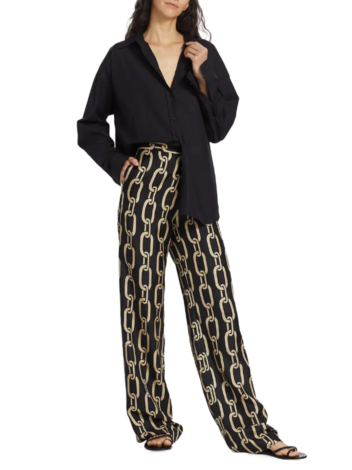 Nili Lotan Printed Silk Pant