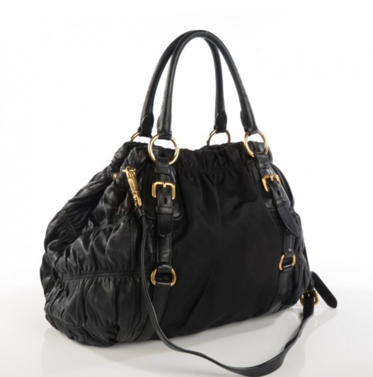 Pre-Loved PRADA
Tessuto Nylon Nappa Gaufre Shoulder Bag Nero Black