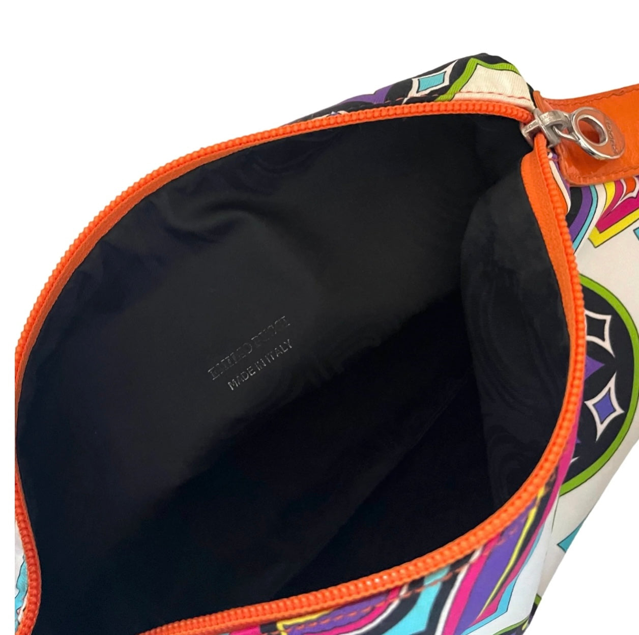 PUCCI ORANGE PRINT TOP HANDLE BAG
