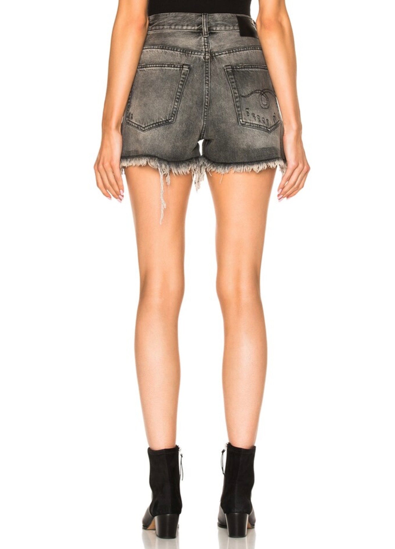 R13 
Shredded Slouch Denim Shorts
