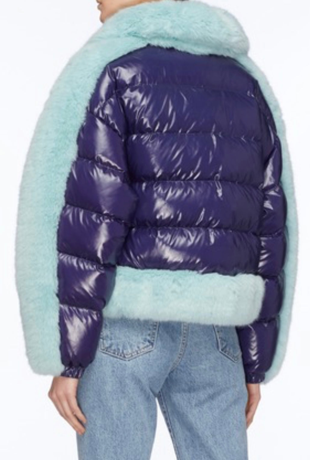 OPENING CEREMONY
'DAYDREAMER' COLOURBLOCK FAUX FUR BORDER DOWN PUFFER JACKET