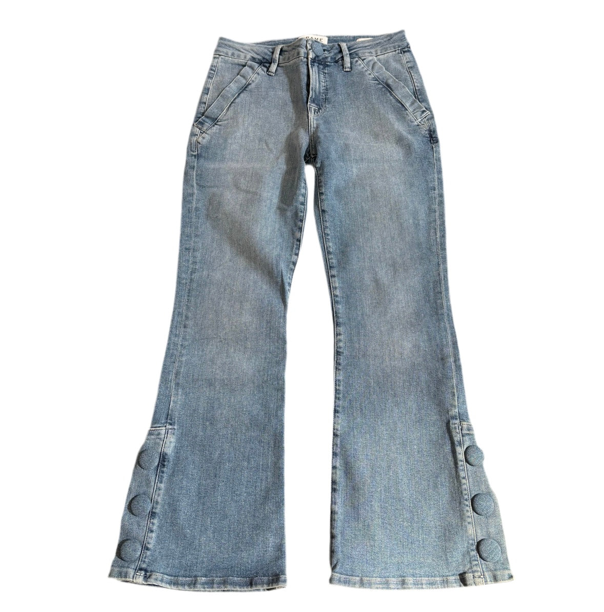 FRAME le crop mini boot jeans with button detail