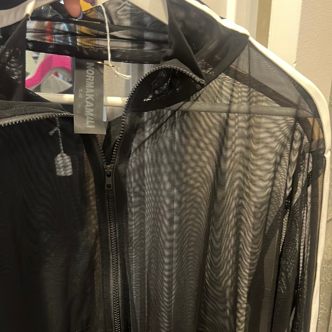 NORMA KAMALI sheer zip up jacket