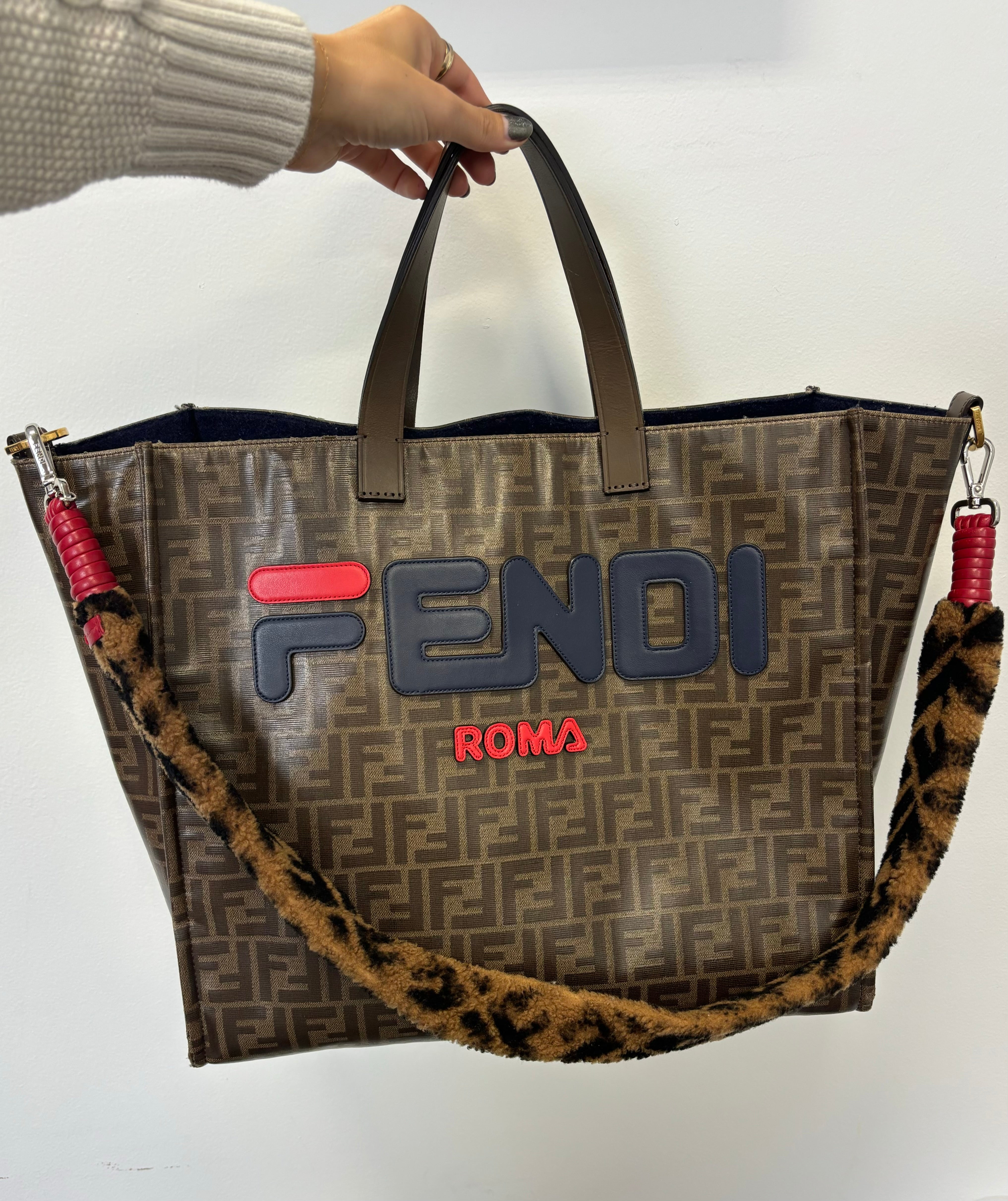FENDI x FILA logo tote bag
